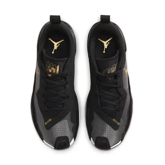 Men's Air Jordan One Take 4 Black Metallic Gold Shoes