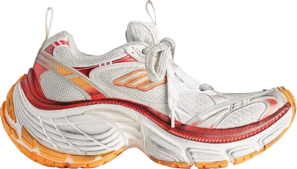 Men's Balenciaga shoes 10XL Sneakers Worn-Out - White Red Orange