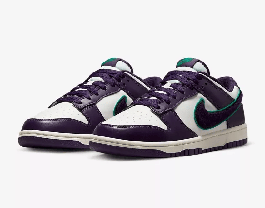 Men's Nike SB Dunk Low Swooshes Black Purple Shoes