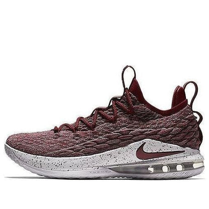 Men's Lebron 15 Low Taupe Grey Team Red Shoes