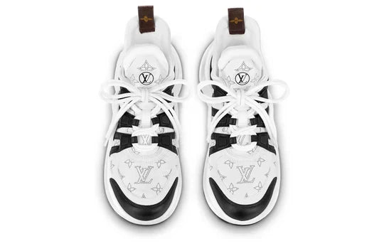 Men's LOUIS VUITTON Archlight 2.0 Platform White Black with Hollow Monogram Sneakers