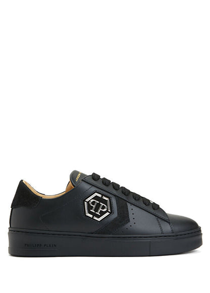 Philipp Plein Lo-Top Arrow Force Men's Leather Sneaker In Black