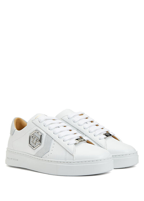 Philipp Plein Lo-Top Arrow Force Men's Leather Sneaker In White
