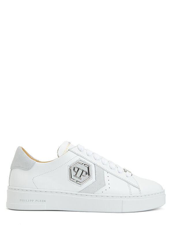 Philipp Plein Lo-Top Arrow Force Men's Leather Sneaker In White