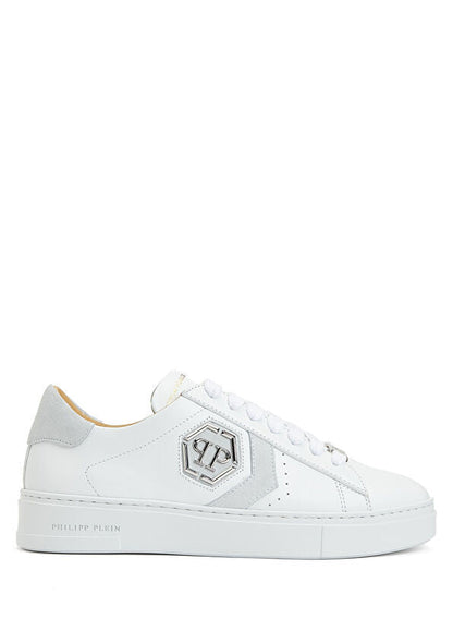 Philipp Plein Lo-Top Arrow Force Men's Leather Sneaker In White