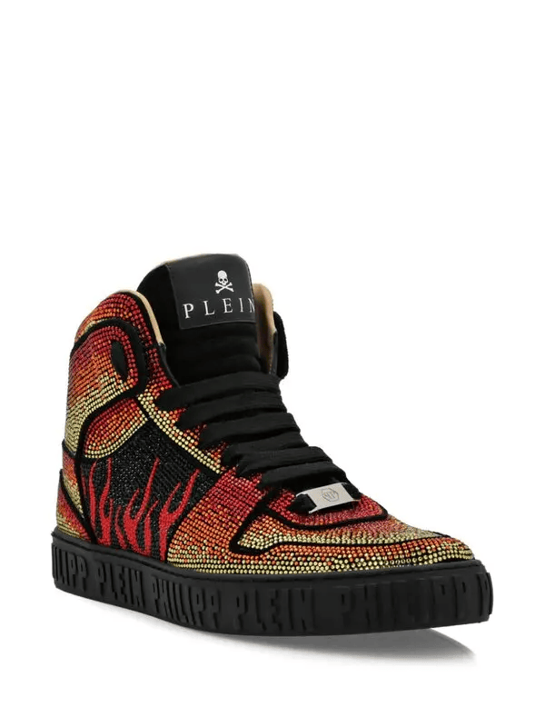 Philipp Plein Hi-Top Crystal-Embellished Sneakers