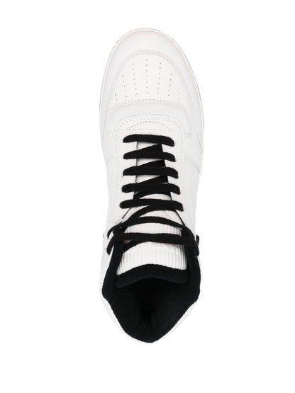 Men's Saint Laurent SL80 High-Top Sneakers In White And Black