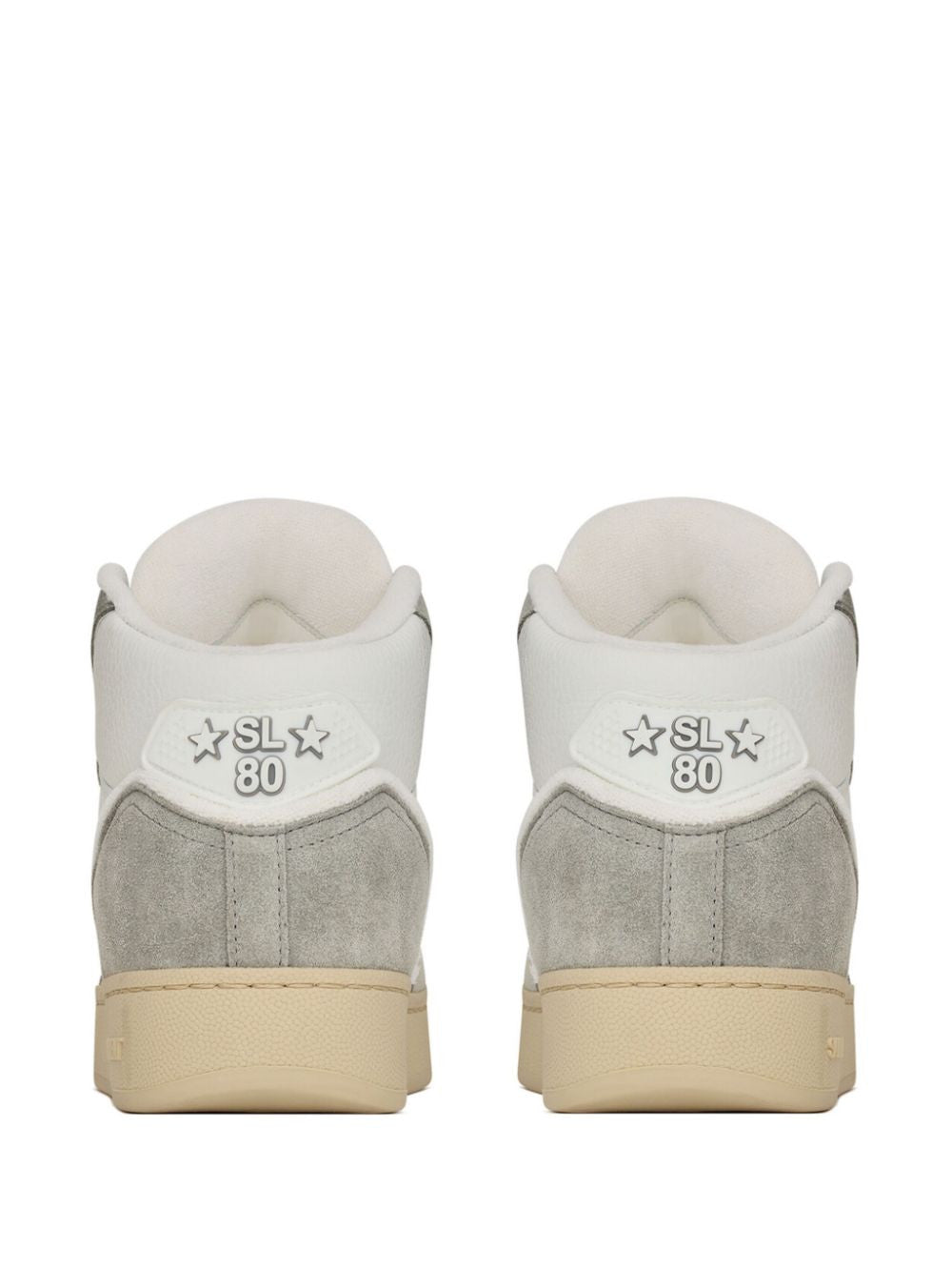 Men's Saint Laurent SL80 High-Top Sneakers In White Light Grey
