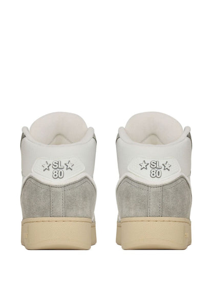 Men's Saint Laurent SL80 High-Top Sneakers In White Light Grey