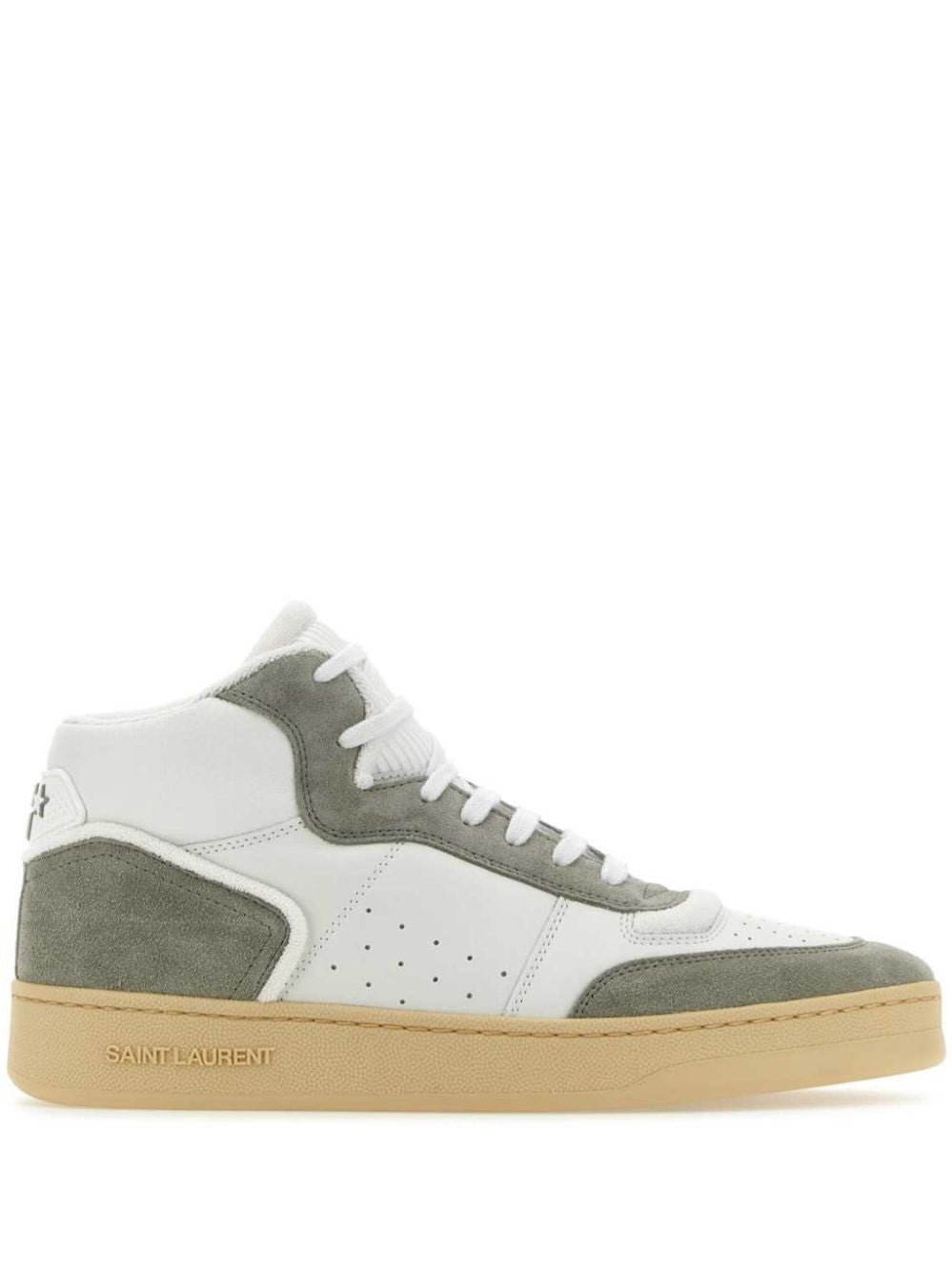 Men's Saint Laurent SL80 High-Top Sneakers In White Light Grey