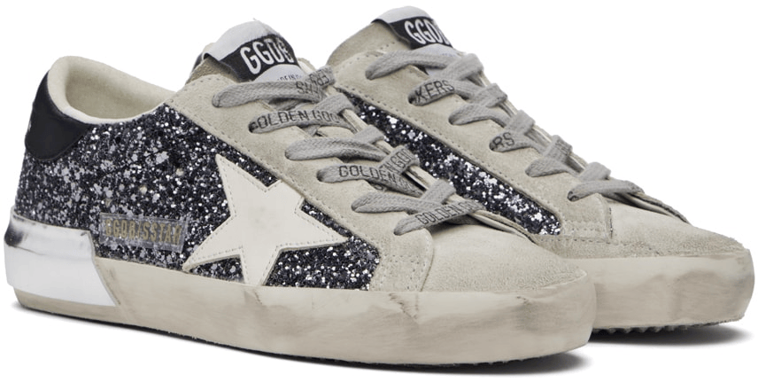 Men's SSENSE Exclusive White Super-Star Sneakers In Anthracite Black