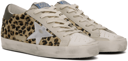 Men's SSENSE Exclusive White Super-Star Sneakers In Beige Brown Black Silver