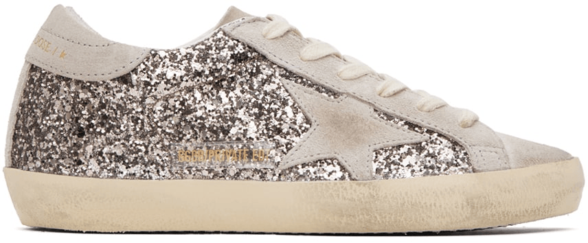 Men's SSENSE Exclusive White Super-Star Sneakers In Light Gray Cinder