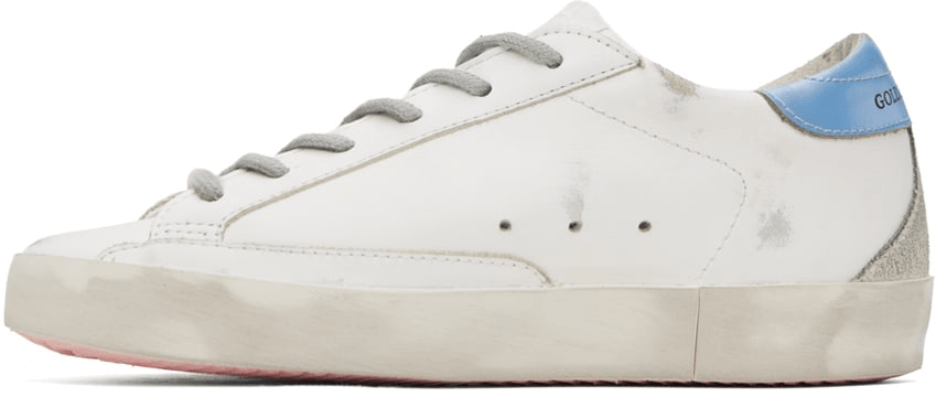 Men's SSENSE Exclusive White Super-Star Sneakers In Lilac Silver