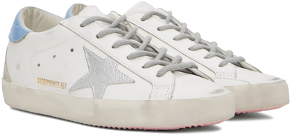 Men's SSENSE Exclusive White Super-Star Sneakers In Lilac Silver
