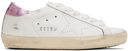 Men's SSENSE Exclusive White Super-Star Sneakers In Pink Iridescent