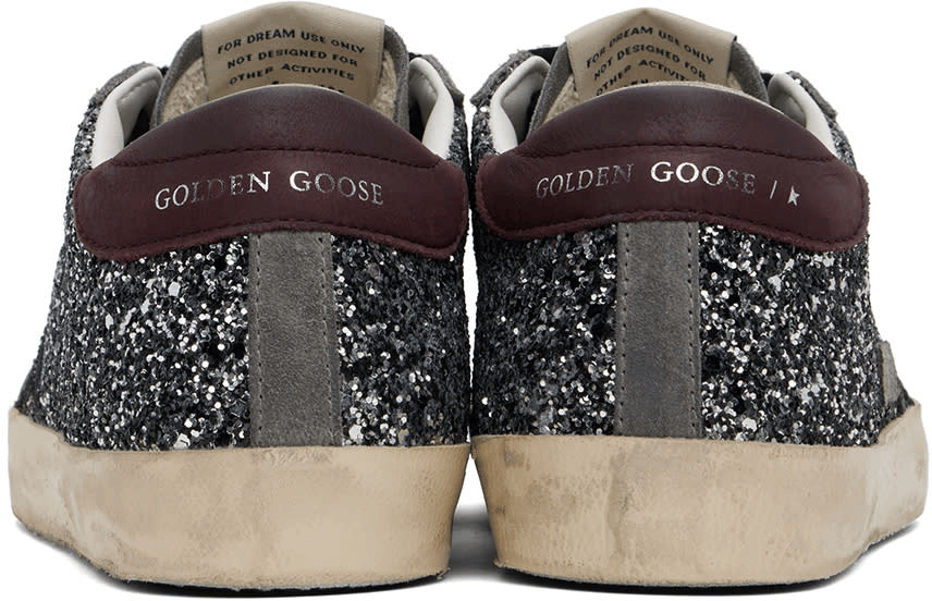 Men's SSENSE Exclusive White Super-Star Sneakers In Silver Black Wine