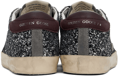 Men's SSENSE Exclusive White Super-Star Sneakers In Silver Black Wine