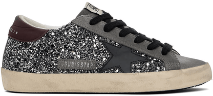 Men's SSENSE Exclusive White Super-Star Sneakers In Silver Black Wine