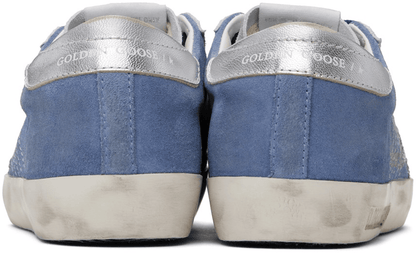 Men's SSENSE Exclusive White Super-Star Sneakers In Silver Blue Gray