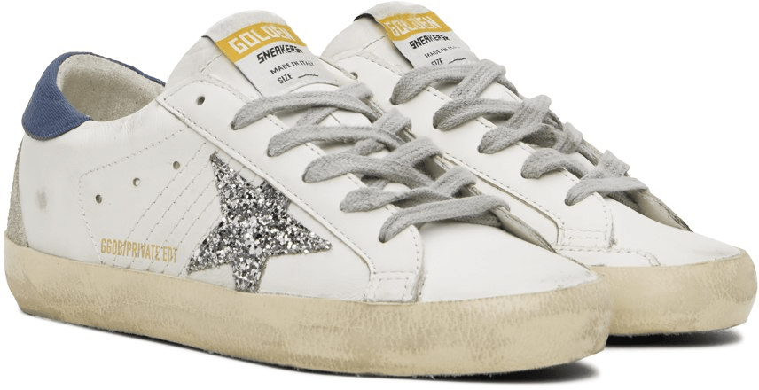 Men's SSENSE Exclusive White Super-Star Sneakers In White Blue