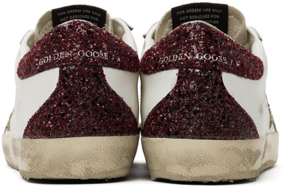Men's SSENSE Exclusive White Super-Star Sneakers In White Bordeaux Silver