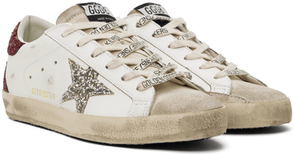 Men's SSENSE Exclusive White Super-Star Sneakers In White Bordeaux Silver