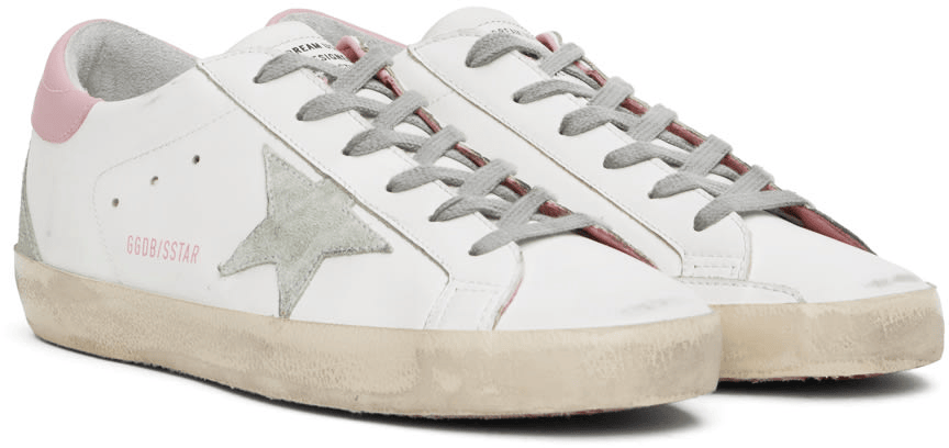 Men's SSENSE Exclusive White Super-Star Sneakers In White Ice Light Pink