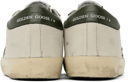 Men's SSENSE Exclusive White Super-Star Sneakers In Dark green