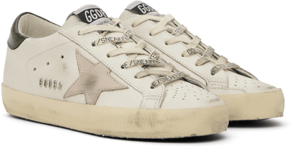 Men's SSENSE Exclusive White Super-Star Sneakers In Dark green