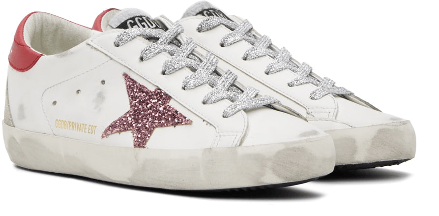 Men's SSENSE Exclusive White Super-Star Sneakers In White Pink Red Ice