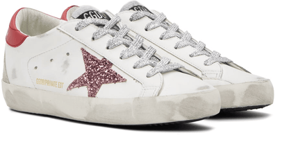 Men's SSENSE Exclusive White Super-Star Sneakers In White Pink Red Ice