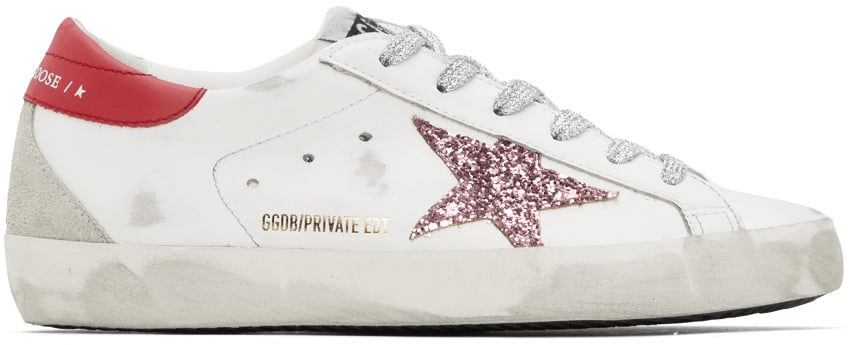 Men's SSENSE Exclusive White Super-Star Sneakers In White Pink Red Ice