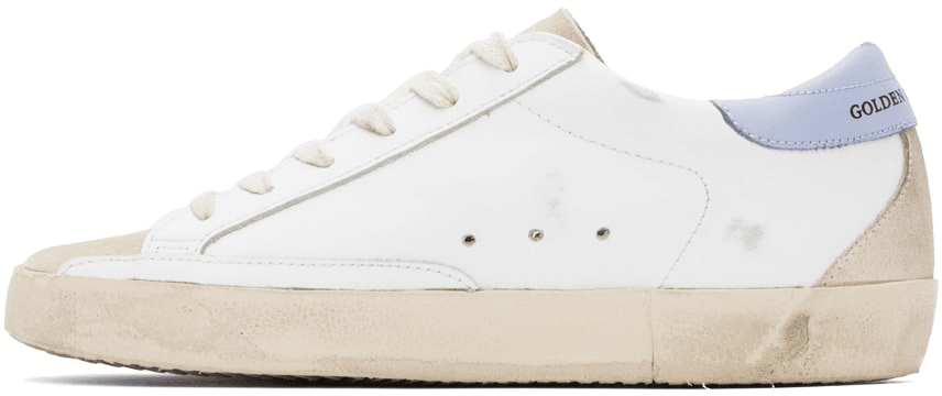 Men's SSENSE Exclusive White Super-Star Sneakers In Blue Fog