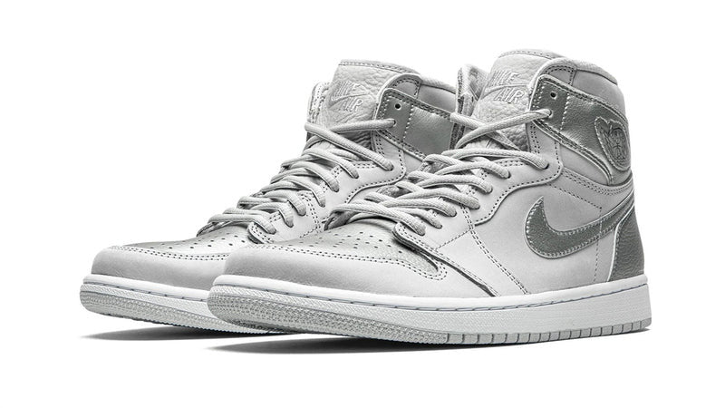 Men's Air Jordan 1 High Metallic Silver Shoes