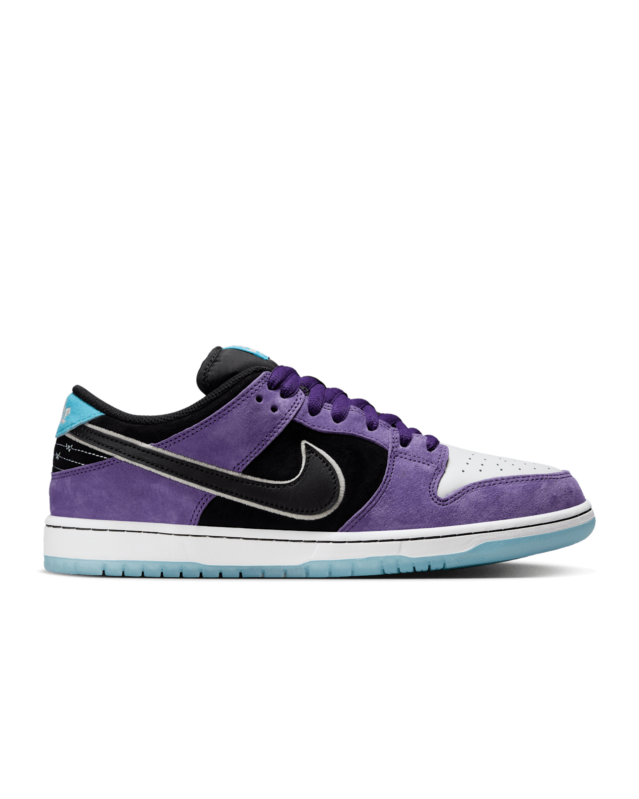 Men's Air Jordan 1 Low Black and Court Purple Shoes