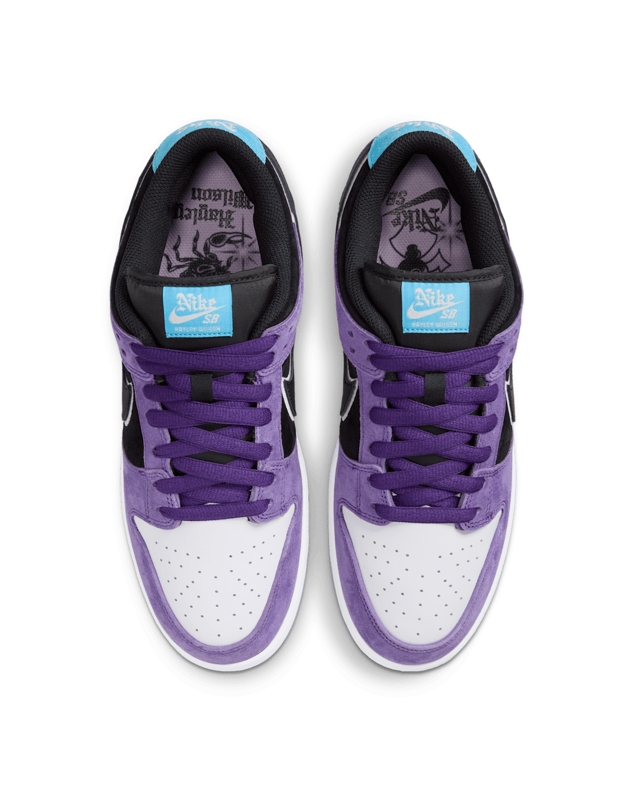 Men's Air Jordan 1 Low Black and Court Purple Shoes