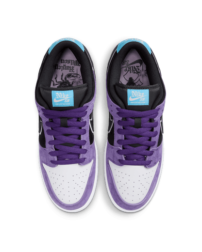 Men's Air Jordan 1 Low Black and Court Purple Shoes