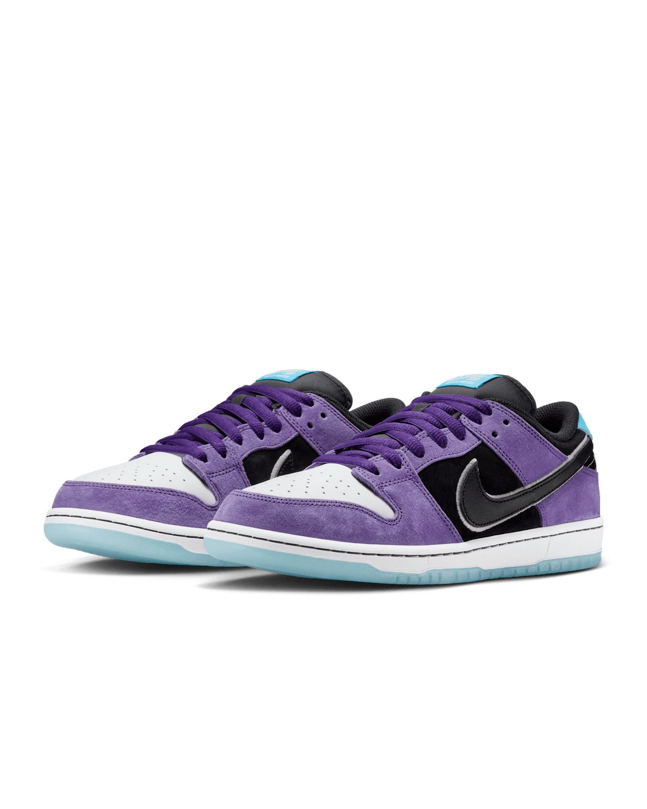 Men's Air Jordan 1 Low Black and Court Purple Shoes