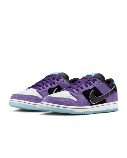 Men's Air Jordan 1 Low Black and Court Purple Shoes