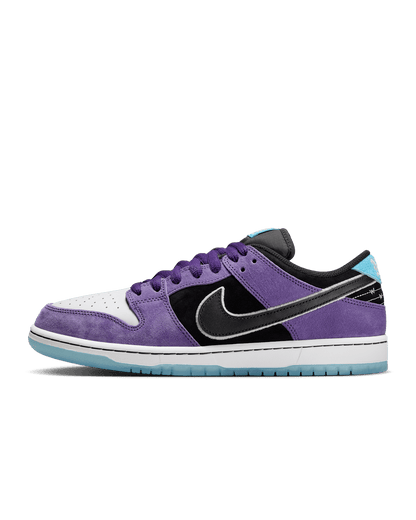 Men's Air Jordan 1 Low Black and Court Purple Shoes