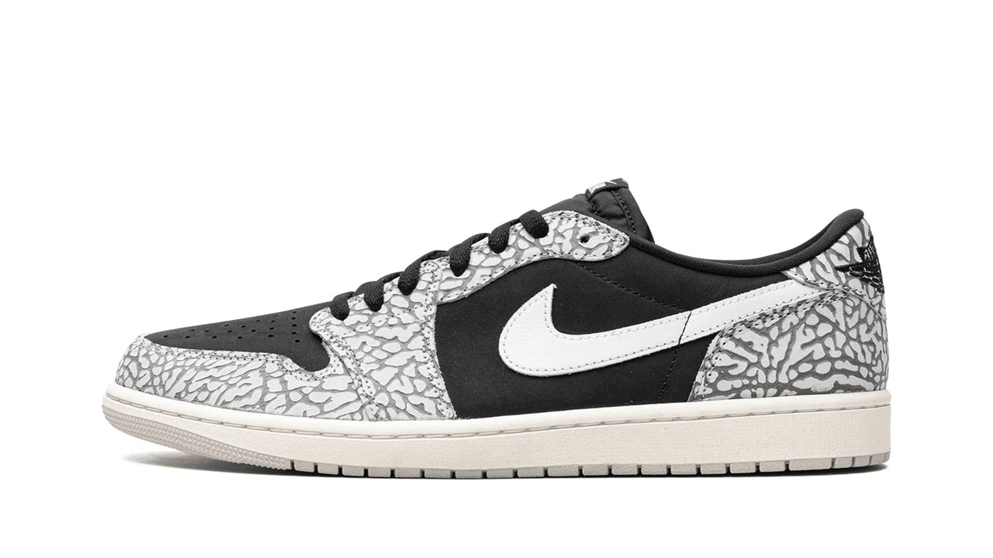 Men's Air Jordan 1 Low Black Elephant Shoes