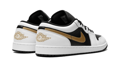 Men's Air Jordan 1 Low Gold Swoosh Shoes