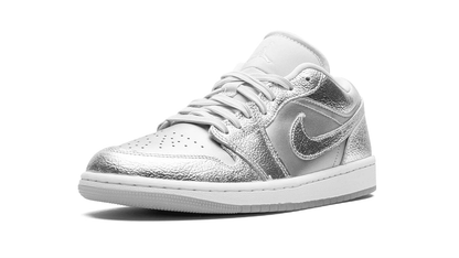 Men's Air Jordan 1 Low Metallic Silver Shoes