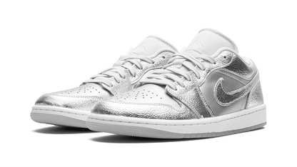 Men's Air Jordan 1 Low Metallic Silver Shoes