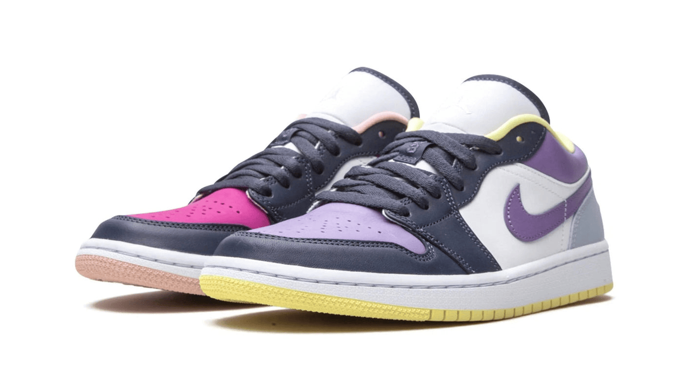 Men's Air Jordan 1 Low Mismatched Purple Shoes
