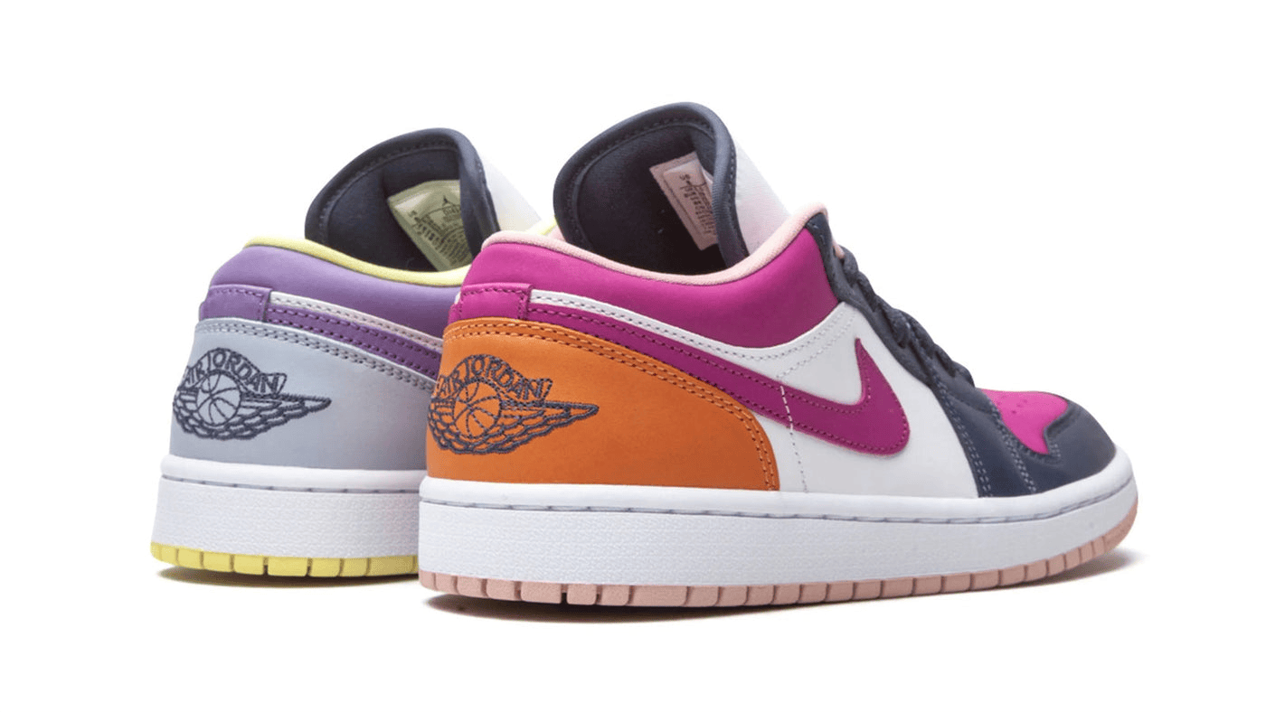 Men's Air Jordan 1 Low Mismatched Purple Shoes