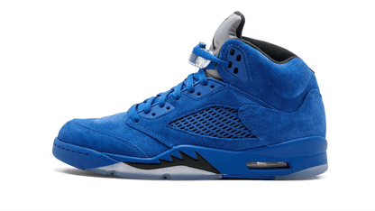 Men's Air Jordan 5 Blue Suede Shoes