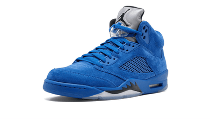 Men's Air Jordan 5 Blue Suede Shoes