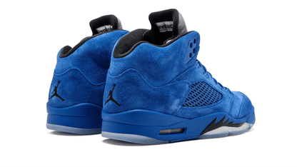 Men's Air Jordan 5 Blue Suede Shoes